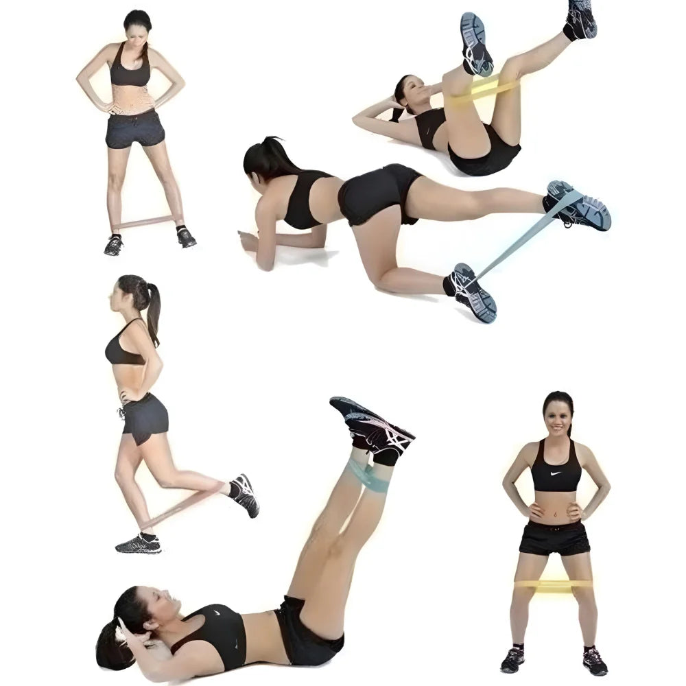 Kit com 5 Faixas Elásticas de Resistência — Treine em Casa, na Academia ou Onde Quiser!