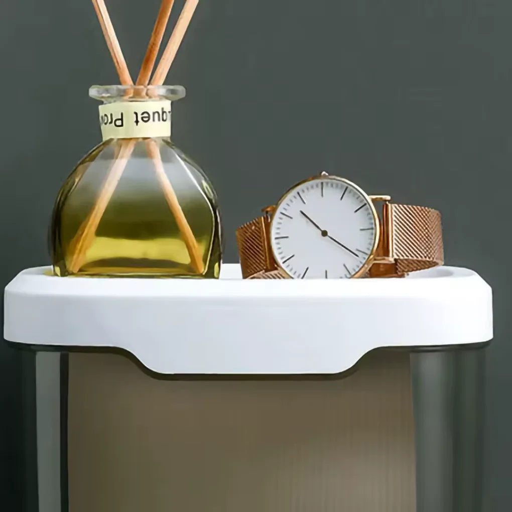 Suporte de Papel Higiênico com Tampa à Prova d’Água – Fixação por Adesivo | Design Moderno e Organizado