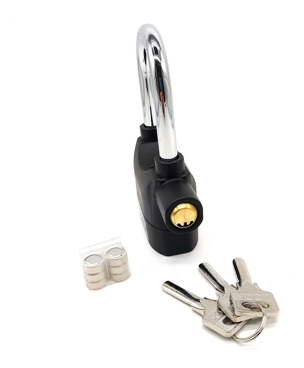 Cadeado Antifurto Lua Tek com Alarme Sonoro, 3 Chaves e Resistência à Chuva – Segurança Reforçada