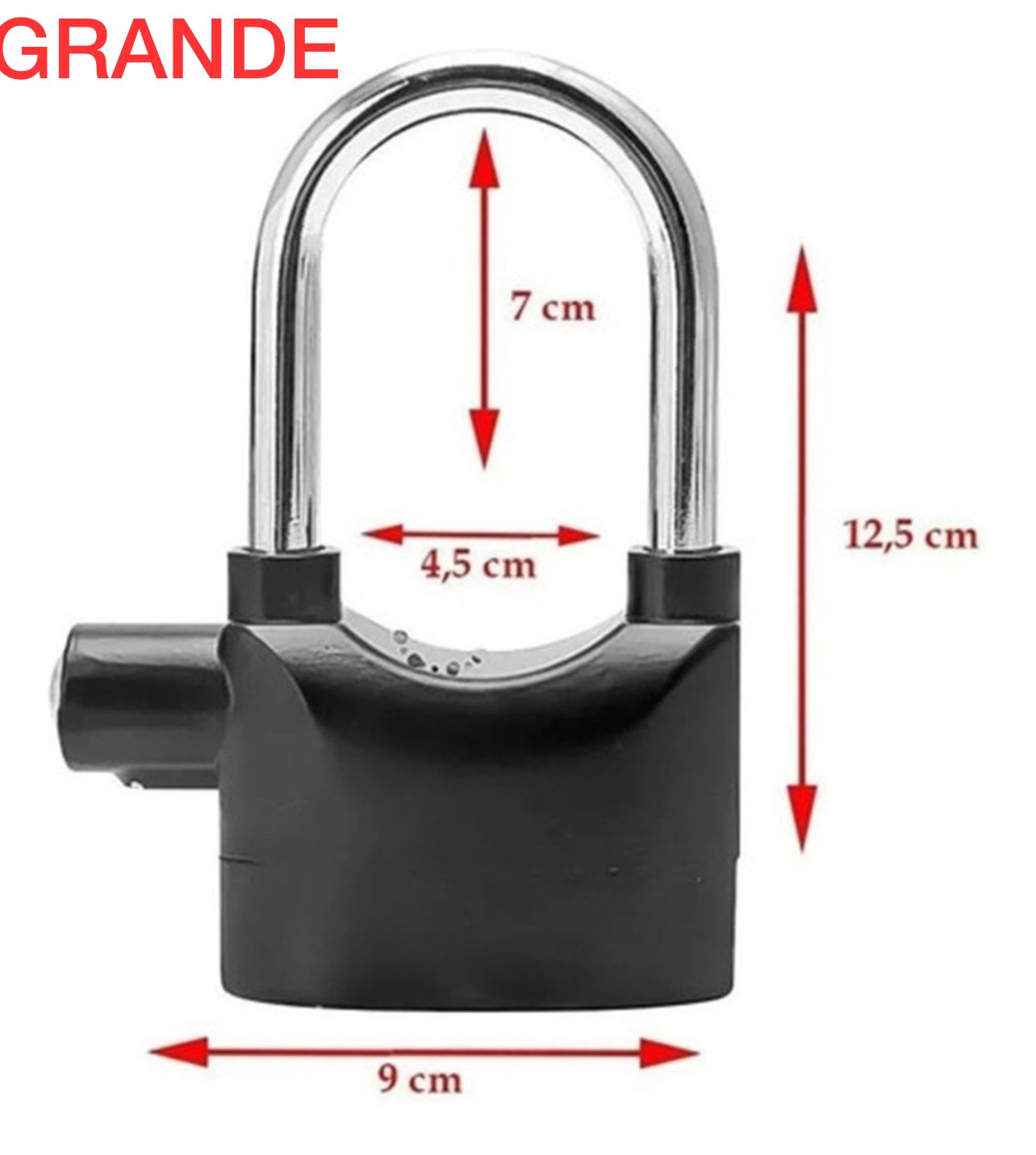 Cadeado Antifurto Lua Tek com Alarme Sonoro, 3 Chaves e Resistência à Chuva – Segurança Reforçada