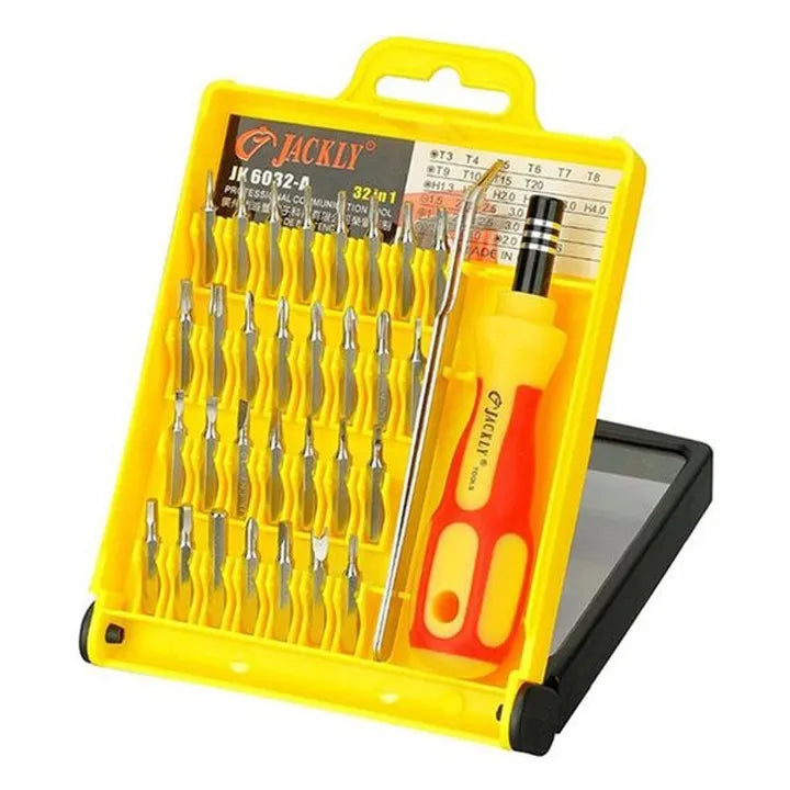 Kit de Ferramentas de Precisão 32 Peças com Ímã e Pinça — Ideal para Reparos em Eletrônicos e Equipamentos Pequenos!